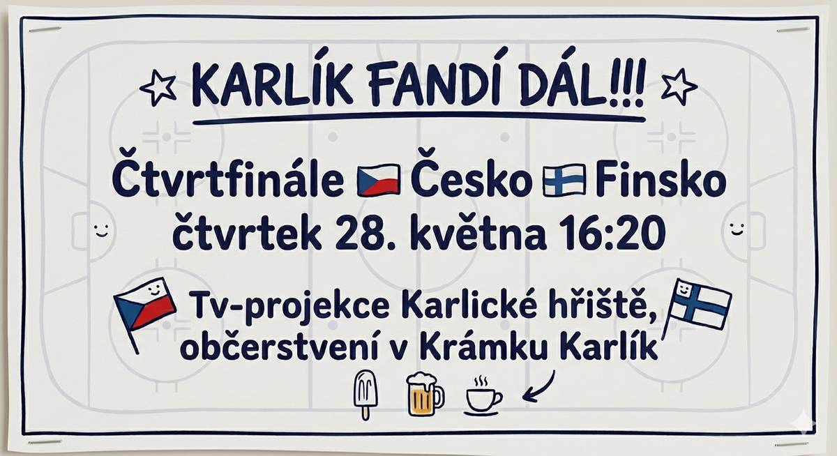 🏒 Přijďte podpořit naše reprezentanty a pořádně jim fandit! 🇨🇿
