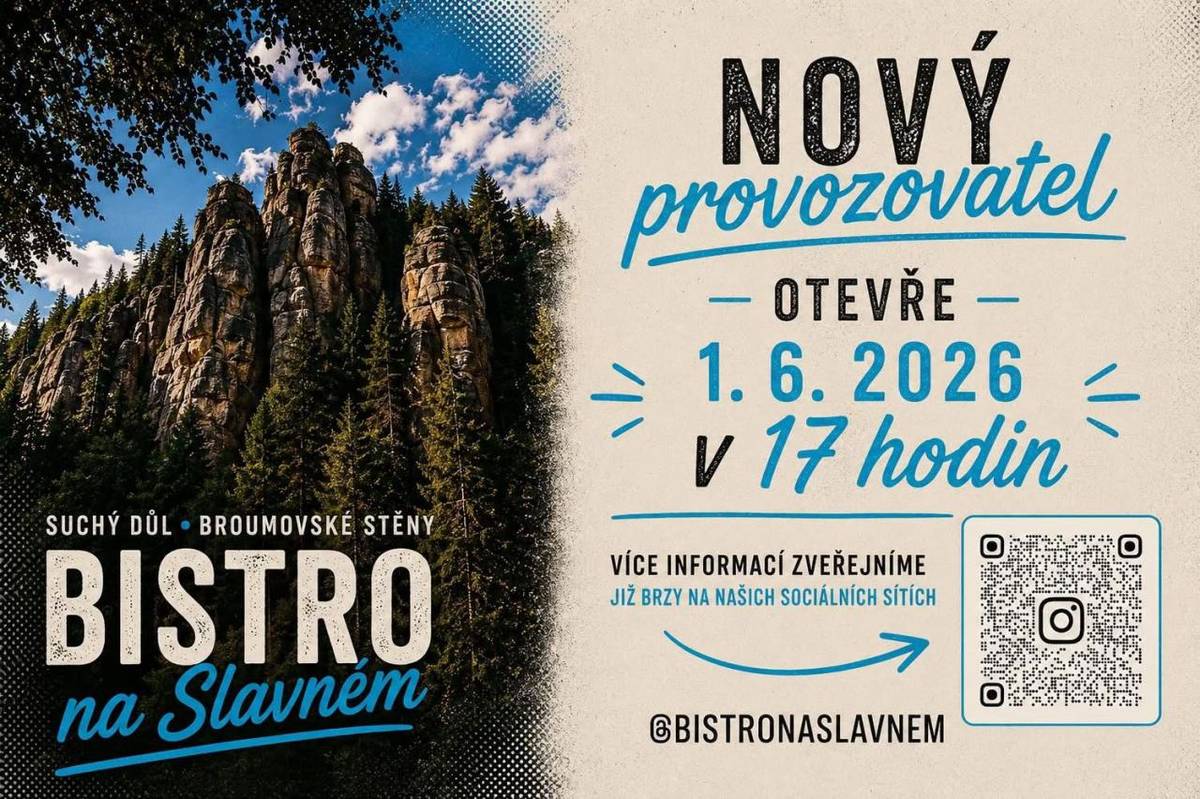 Nový provozovatel Bistra na Slavném otevírá již 1.6.2026 v 17 hodin.