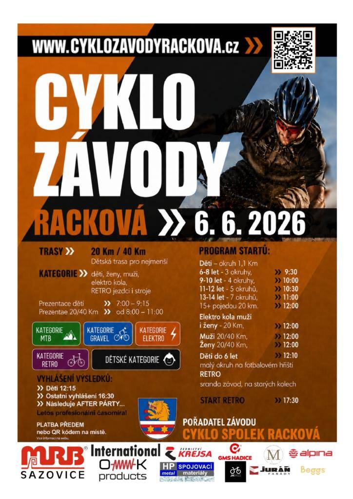 Cyklo spolek Racková Vás zve: