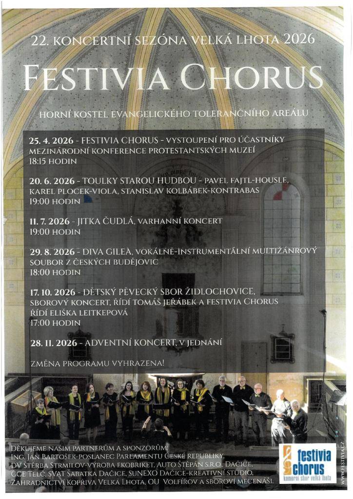 Zveme všechny zájemce o hudbu a kulturu, aby si přišli užít tato výjimečná vystoupení.