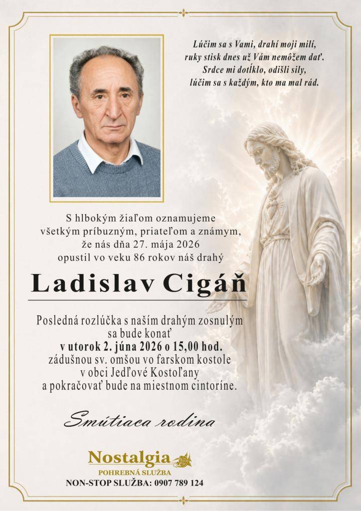 Smútočné oznámenie Ladislav Cigáň