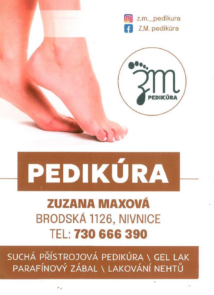 Brodská 1126  tel. č. 730 666 390  suchá přístrojová pedikůra/gel,lak/parafínový zábal/lakování nehtů