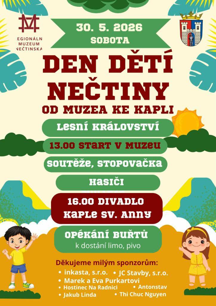 Regionální muzeum Nečtiny srdečně zve všechny děti a dospělé, aby se k nám připojili a užili si společné odpoledne.