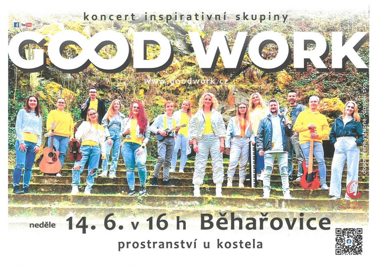 Užijte si atmosféru letního podvečera naplněného hudbou. Přijďte na koncert multižánrové hudební skupiny GOOD WORK (dříve Paprsky).