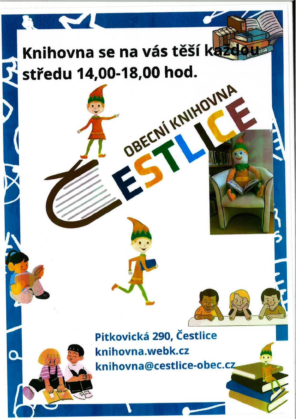 Obecní knihovna Čestlice - každá středa 14-18 hod.