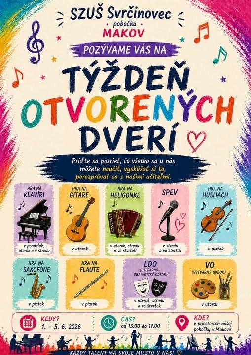 Elokované pracovisko MAKOV si pre vás pripravilo týždeň otvorených dverí od 1. do 5. 6. 2026.