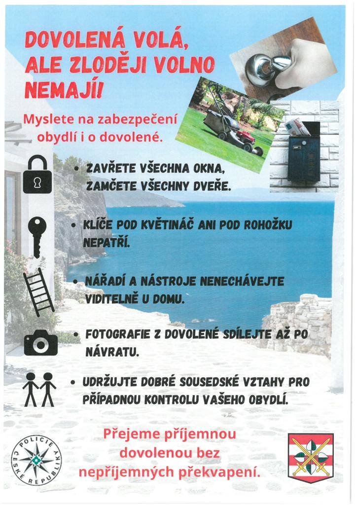 Myslete na zabezpečení obydlí i o dovolené.