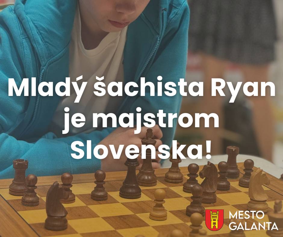 Ďalší veľký úspech mladého šachového talentu!   Ryan dosiahol fantastický výsledok na Majstrovstvách Slovenska mládeže v rapid šachu, ktoré sa konali v Kežmarku v dňoch 22. – 24. mája 2026.