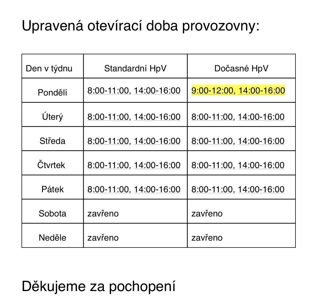 💌 ČESKÁ POŠTA 💌   Dovolujeme si Vás informovat o dočasné změně hodin pro veřejnost provozovny Březno. Rozsah hodin pro veřejnost bude omezen na nezbytně nutnou dobu ve dne 1. 6. 2026 z provozních důvodů.