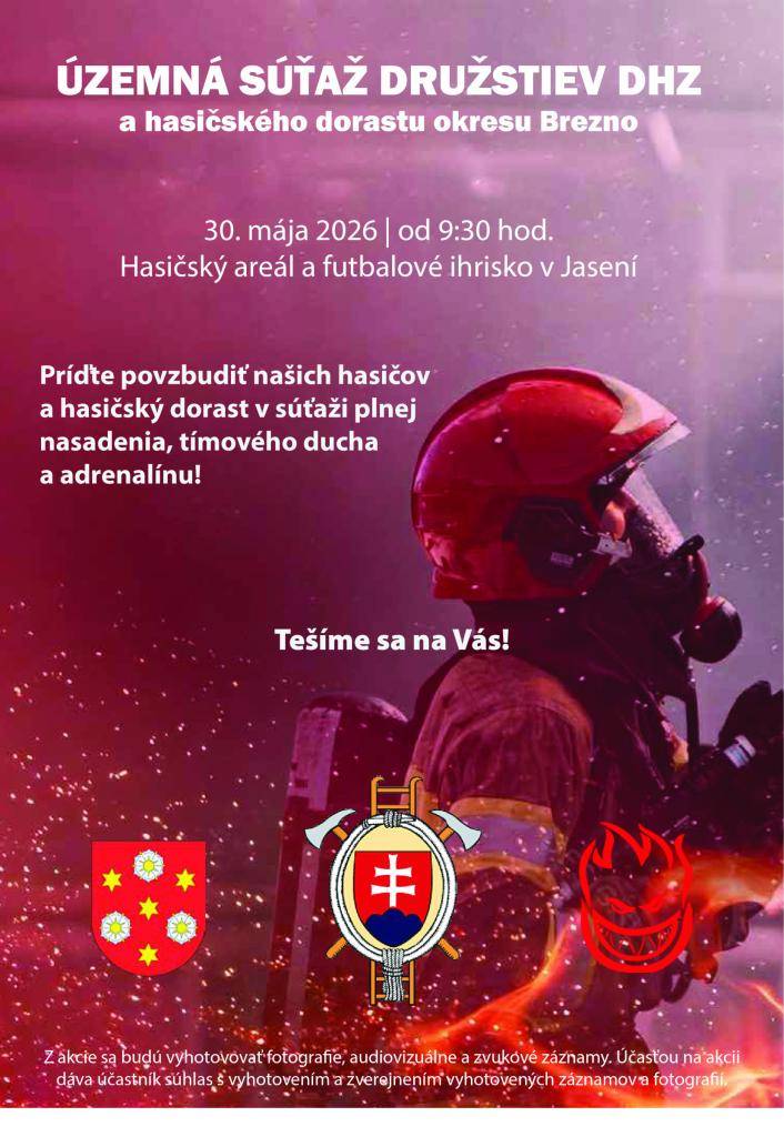 Príďte podporiť našich hasičov a hasičský dorast v súťaži plnej nasadenia, tímového ducha a adrenalínu!