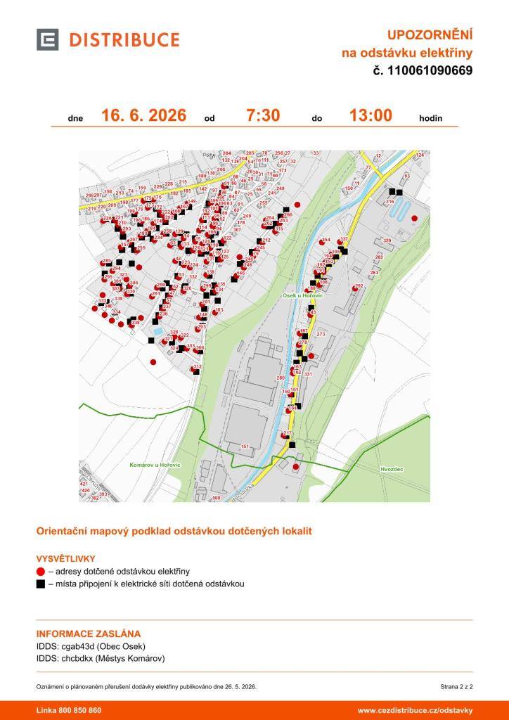 Úterý 16.6.2026 od 7:30 do 13:00, parc. č. 771/2.