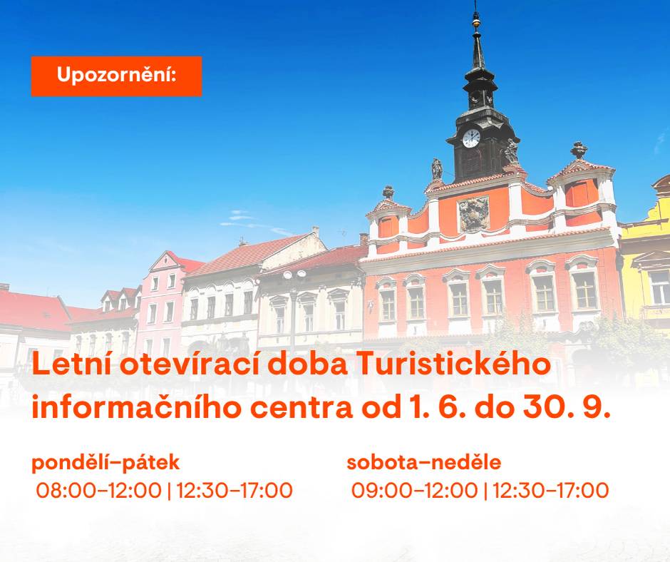 Od 1. června do 30. září 2026 bude Turistické informační centrum v Chrudimi opět otevřeno v rozšířené letní otevírací době. Ať už si jdete pro tip na výlet, mapu, suvenýr nebo jen poradit, bude tu pro vás i o víkendech. 😊 🕒 Letní otevírací doba:  pondělí–pátek 08:00–12:00 | 12:30–17:00 sobota–neděle 09:00–12:00 | 12:30–17:00        Těšíme se na léto s vámi!