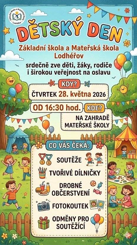 ZŠ A MŠ SRDEČNĚ ZVE DĚTI, ŽÁKY, RODIČE I VEŘEJNOST NA DĚTSKÝ DEN VE ČTVRTEK 28.5. OD 16:30 NA ZAHRADĚ MATEŘSKÉ ŠKOLY.