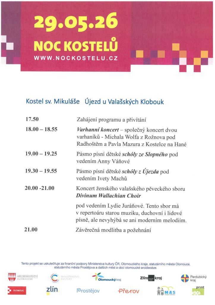 29.5.2026, kostel sv. Mikuláše, Újezd u Val. Klobouk