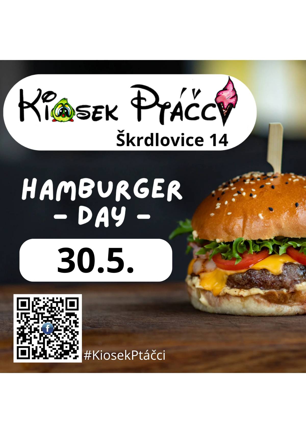 🍔HAMBURGER DAY 🍔 Naše hamburgery jsou po dlouhé době zpět❗️sobotu 30.5. si nezapomeň zapsat do kalendáře.  Nevíme, kdy se taková událost zase zopakuje. Tak si ji nenechte ujít.  Budeme se na Vás těšit v sobotu 👋   Otevírací doba Pá 14:00 - 20:00 So - Ne 11:00 - 20:00