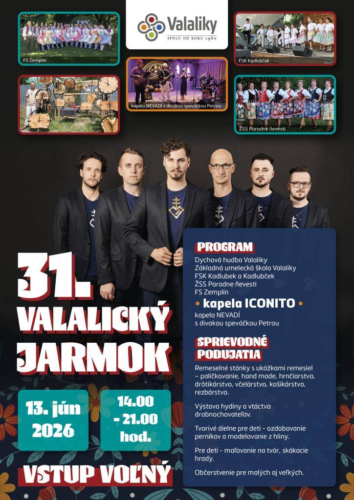 Pozývame Vás na Dni obce Valaliky a 31. ročník Valalického jarmoku..