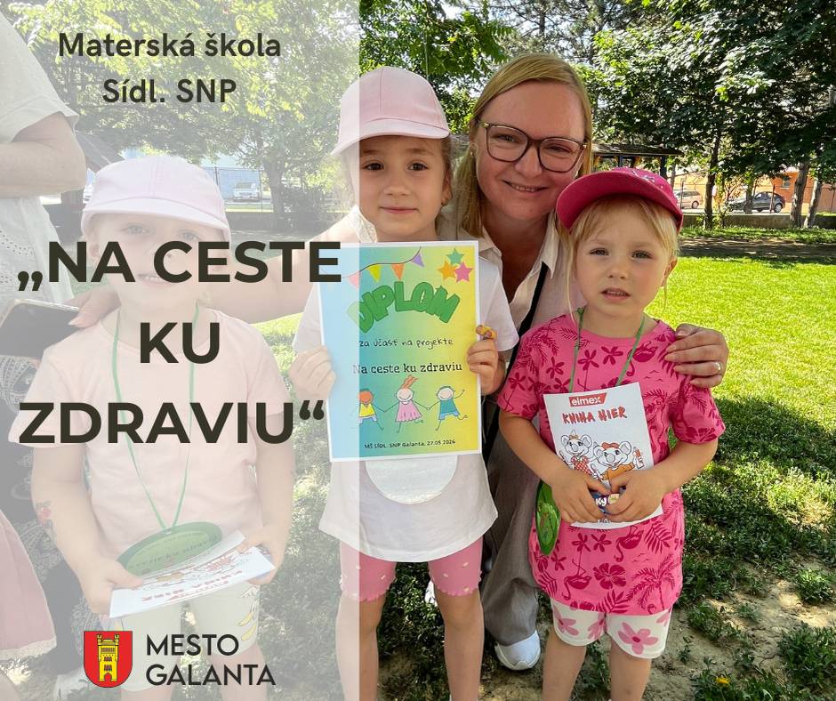 Tento týždeň sa v materskej škole Sídl. SNP 999/29 v Galante uskutočnilo podujatie „Na ceste ku zdraviu“. Projekt bol realizovaný v spolupráci s RÚVZ Galanta, seniormi, Bc. S. Huberovou – dentálnou hygieničkou, a pozvanými materskými školami.