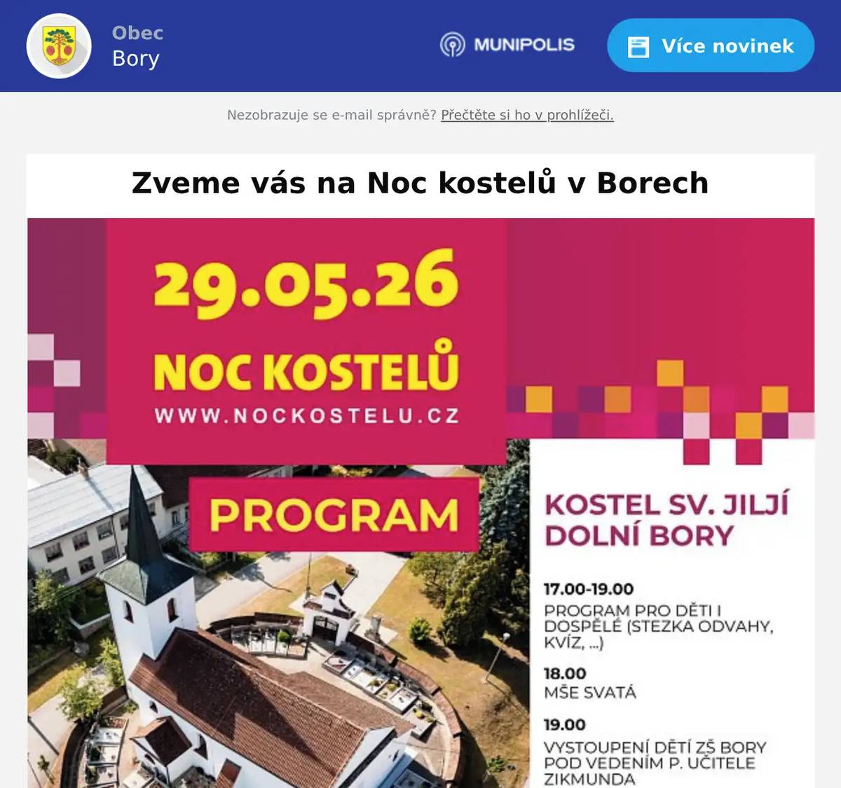 Vážení rodiče, žádáme vás, abyste při přivážení a vyzvedávání dětí využívali parkoviště před budovou obecního úřadu. Důvodem je nepřehledná dopravní situace v okolí mateřské školy a snaha zajistit větší bezpečnost dětí i ostatních účastníků provozu. Děkujeme za vaši ohleduplnost a spolupráci.