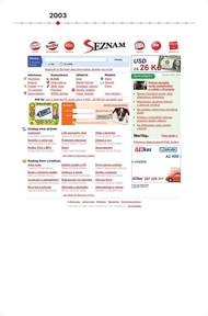 Homepage Seznam.cz v roce 2003