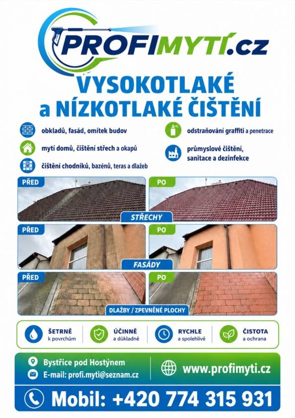 Nabídka vysokotlakého a nízkotlakého čištění