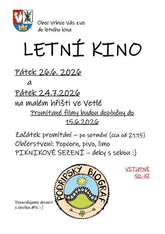 Pozvánky -dětský den, cyklozávody, letní kino