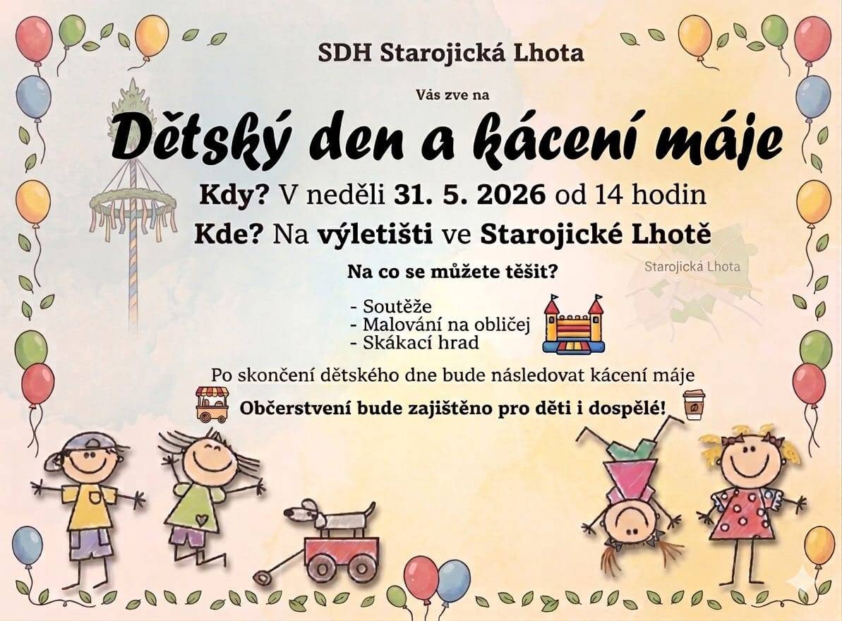 oc kostelů, den dětí Starojická Lhota, prodej vína, kominické práce