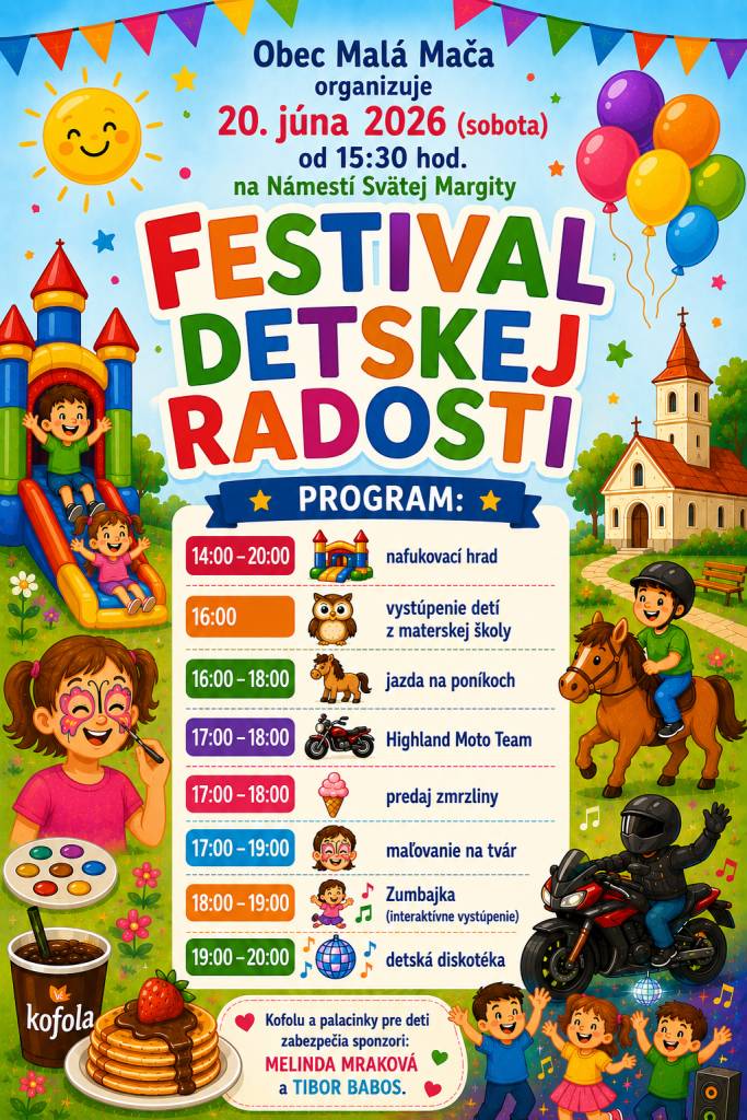 20. júna 2026 (sobota) od 15:30 hod. nám. Sv. Margity - 2026. június 20-án, szombaton, a Szent Margit téren, 15:30 órai kezdettel