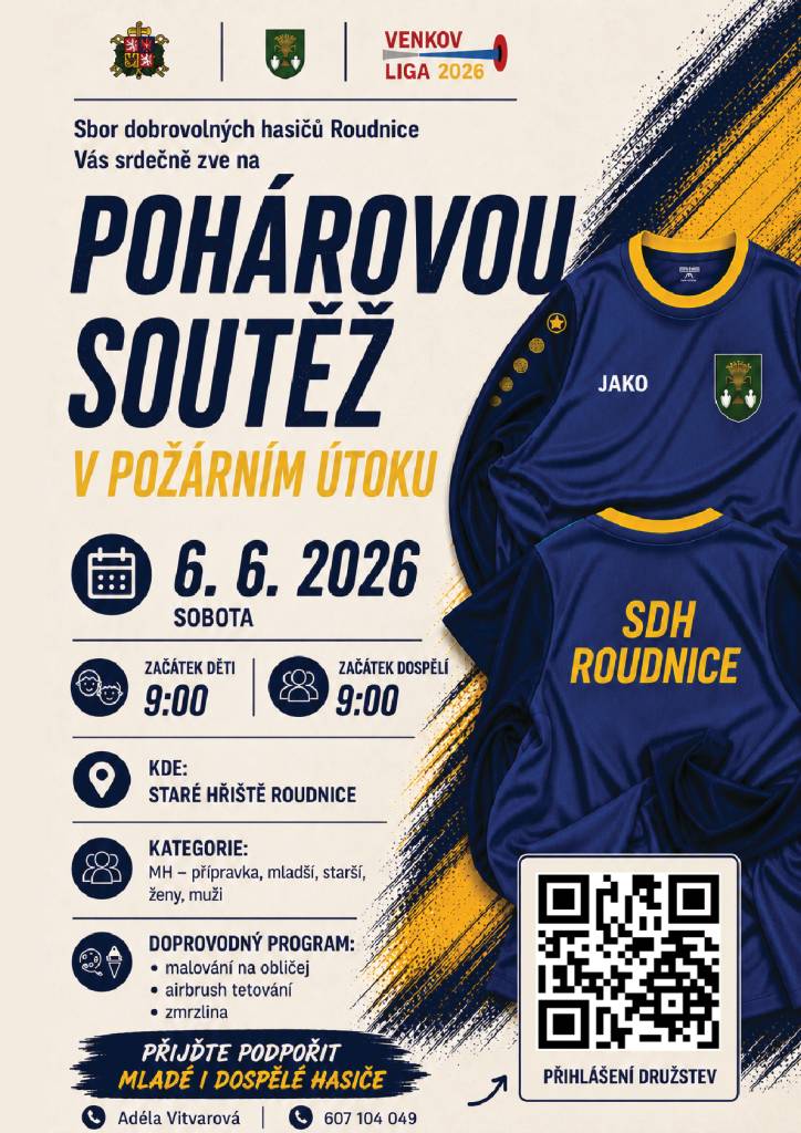 Sobota 6.6. 2026 Staré hřiště Roudnice.  Podrobnosti v příloze.