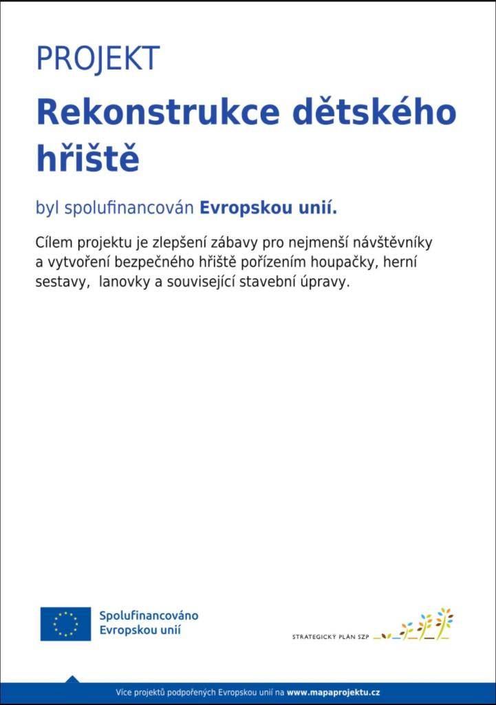 REKONSTRUKCE DĚTSKÉHO HŘIŠTĚ