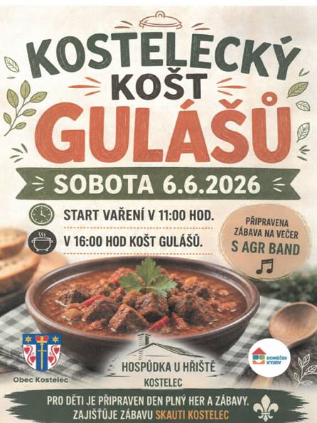 KOŠT GULÁŠŮ - 6.6.2026 OD 16:00 HOD. - KOSTELEC - HŘIŠTĚ