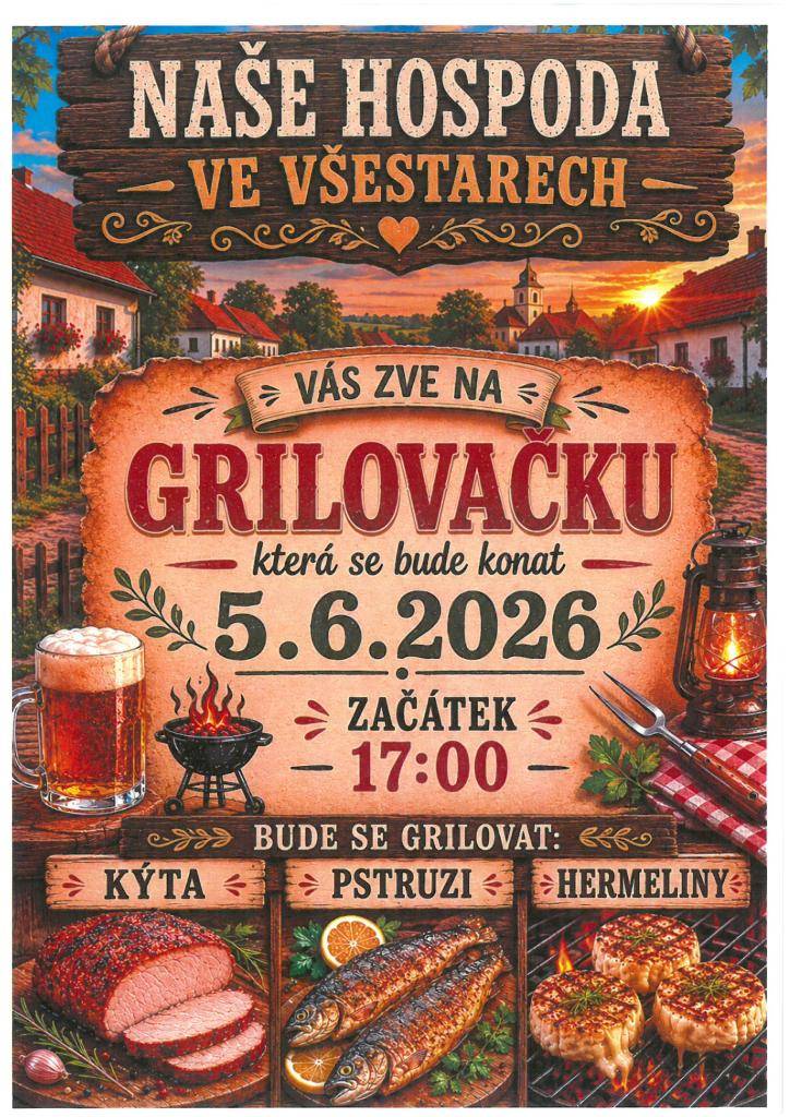 Grilovačka - Naše hospoda ve Všestarech 5.6.2026