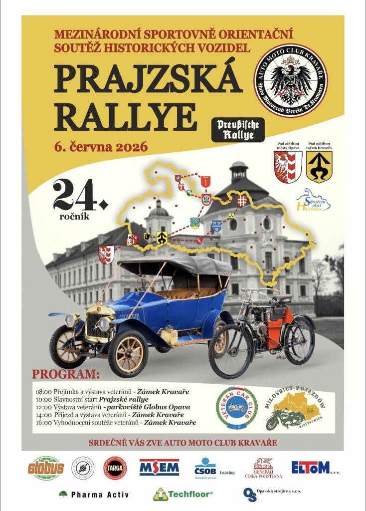 Dne 6. června 2026 se uskuteční 24. ročník mezinárodní soutěže historických vozidel - Prajzská rallye. Akce začíná přejímkou vozidel v 08:00, následuje slavnostní start v 10:00. Návštěvníci se mohou těšit na výstavu veteránů, v 16:00 proběhne vyhodnocení soutěže.