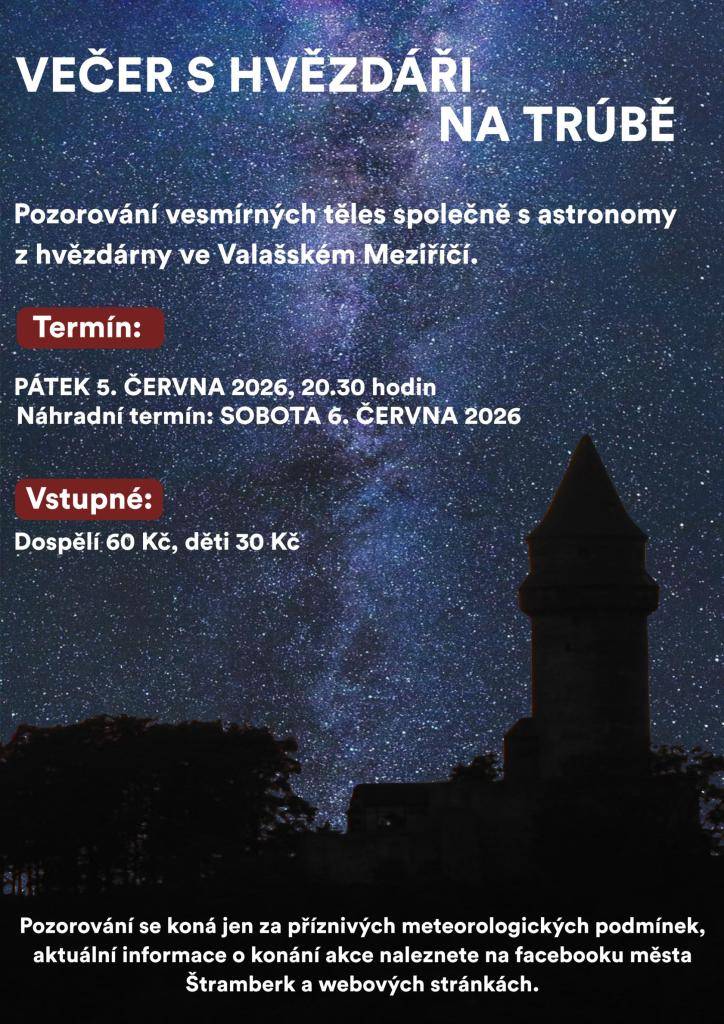 Pozorování vesmírných těles společně s astronomy z hvězdárny ve Valašském Meziříčí.