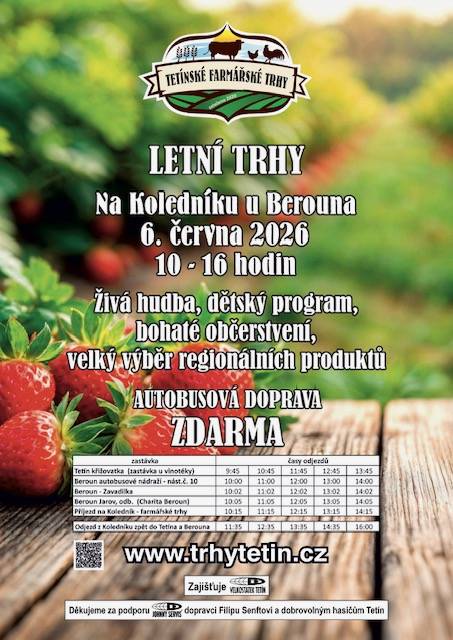Srdečně jste zváni, věříme, že akce nabídne příjemně strávené odpoledne pro širokou veřejnost.   Připravujeme dětský program, živou hudbu a také pestrou nabídku kvalitních potravin a výrobků od místních farmářů a řemeslníků.