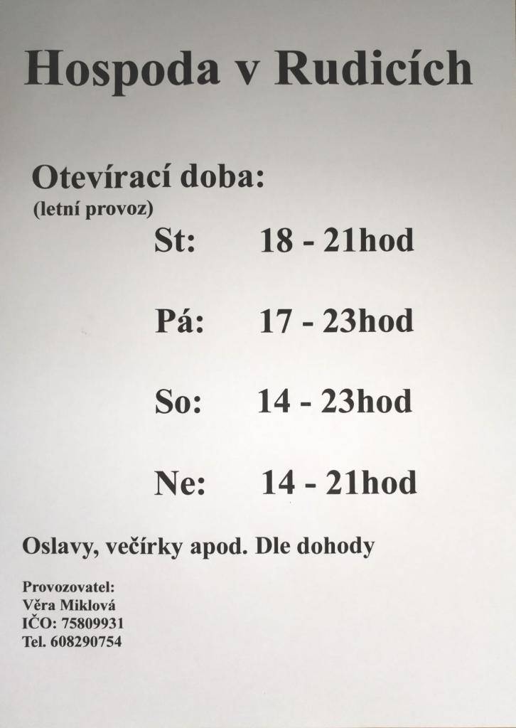 Změna otevírací doby