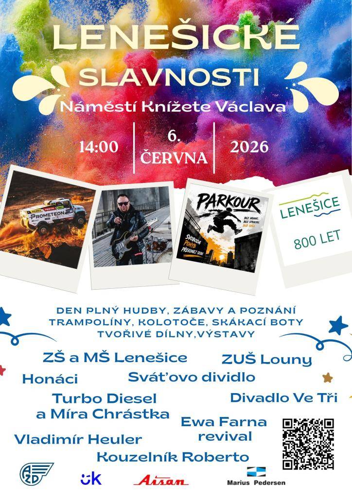 Obec Lenešice Vás zve na Lenešické slavnosti, které se uskuteční v sobotu 06.06.2026. Letos se koná již 4. ročník této akce pro širokou veřejnost.