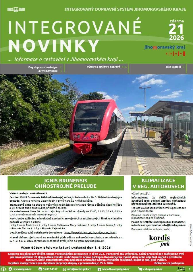 Informace o cestování v Jihomoravském kraji...