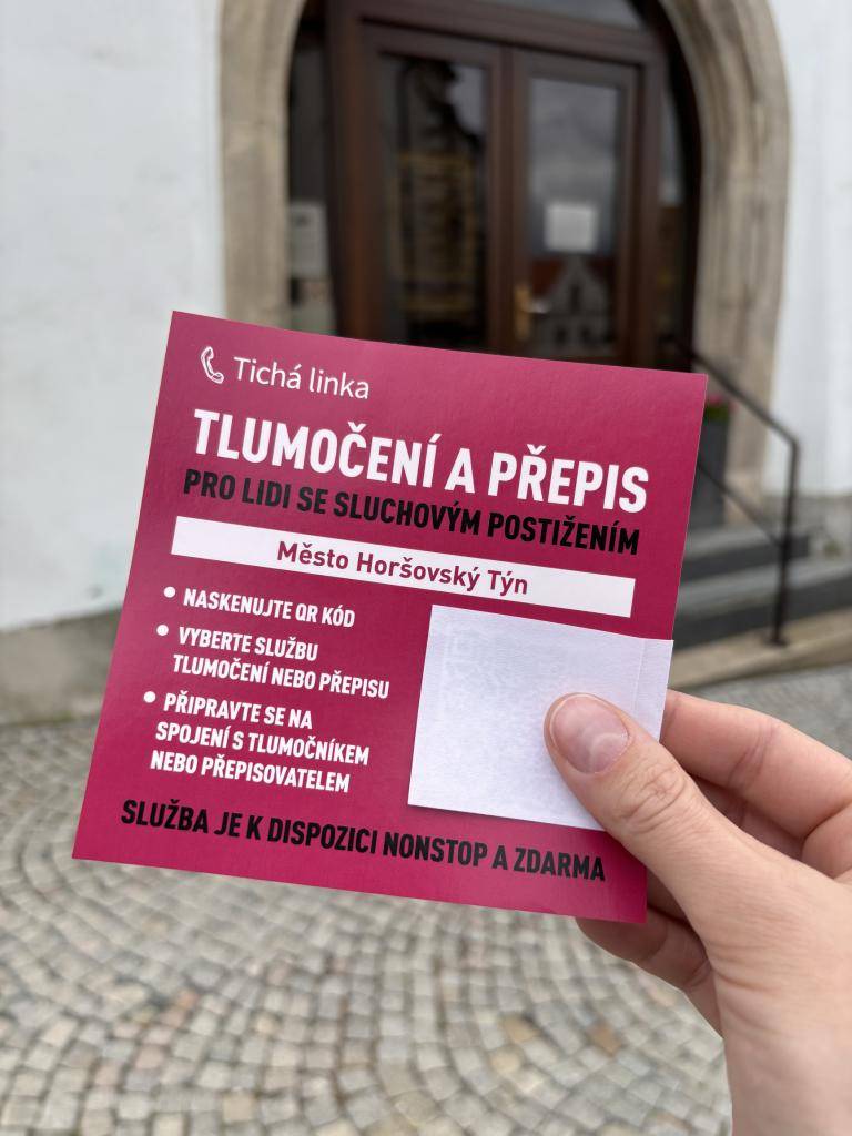 Na Městském úřadě Horšovský Týn je nově zavedena tlumočnická služba Tichá linka, zajišťující komunikaci všem osobám se sluchovým postižením.