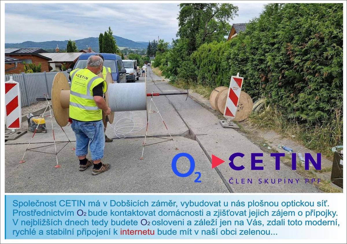 Občané bydlící v Dobšicích budou oslovováni - kontaktováni prostřednictvím firmy O2.