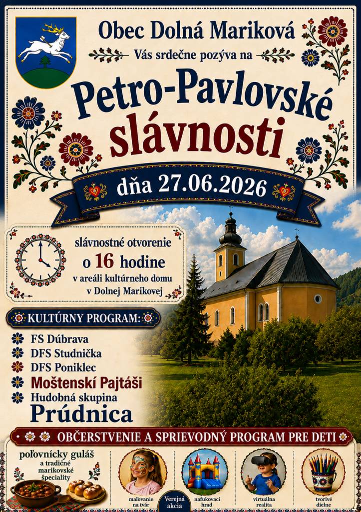 Vážení spoluobčania, srdečne Vás všetkých pozývame na hody.
