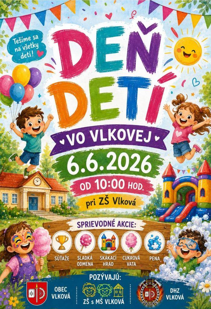 vo Vlkovej 06.06.2026 od 10:00 hod. v areály ZŠ s MŠ Vlková