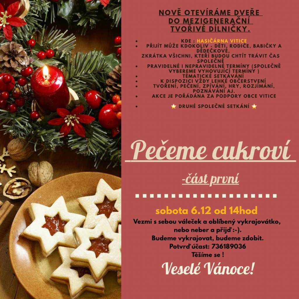 Tvořivé dílničky - pečeme cukroví