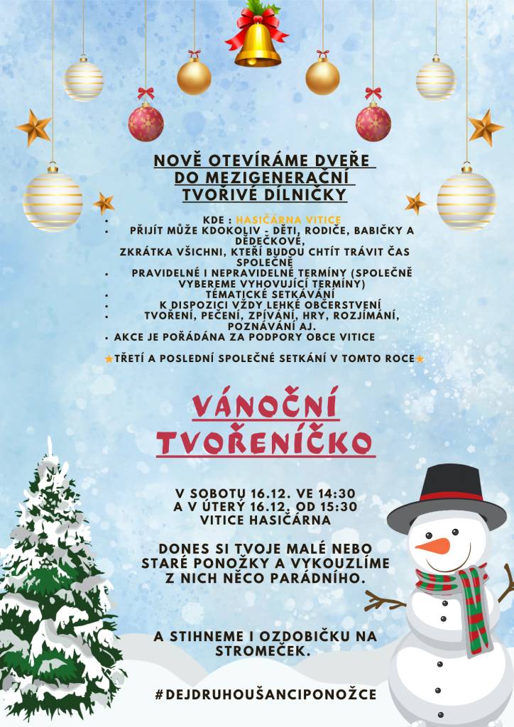 VÁNOČNÍ TVOŘENÍČKO