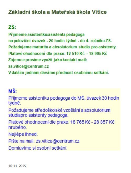 Nabídka pracovních pozicí