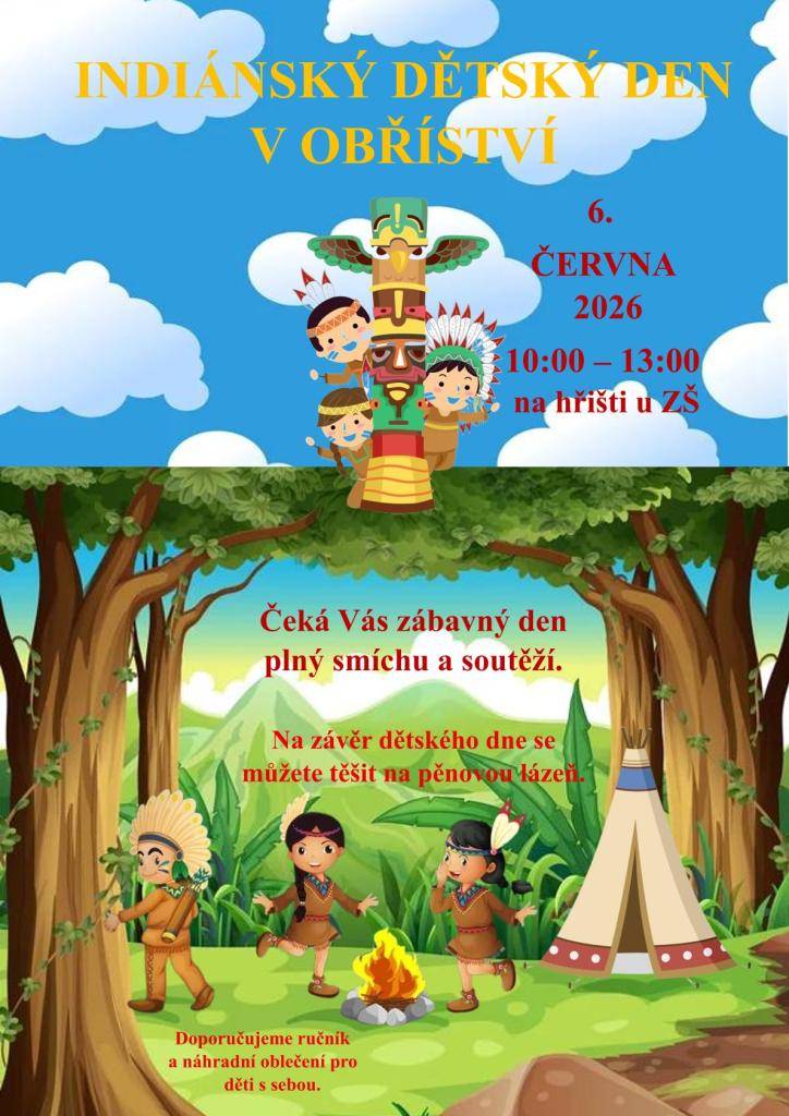 Indiánský dětský den v Obříství