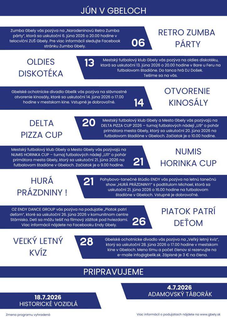 pripravované akcie v našom meste