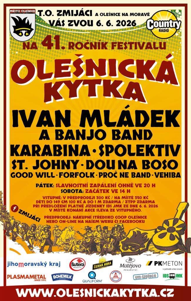 Trampská osada Zmijáci a město Olešnice Vás zvou na 41. ročník festivalu Olešnická kytka.