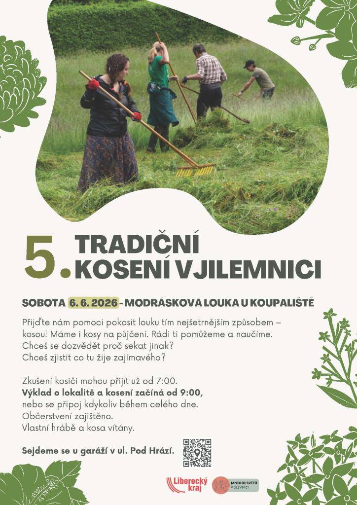 Přijďte nám pomoci pokosit louku tím nejšetrnějším způsobem - kosou!