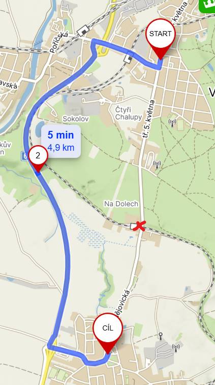 V termínu 2. - 5. 6. 2026 bude uzavřen železniční přejezd Na Dolech.  Uzavírkou bude dotčena i autobusová doprava. Po dobu uzavírky nebude obsluhována zastávka Na Dolech. Objízdná trasa je vyobrazena na obrázku v příloze, kde červený křížek vyznačuje uzavřený přejezd, přes který veřejná linková doprava neprojede.