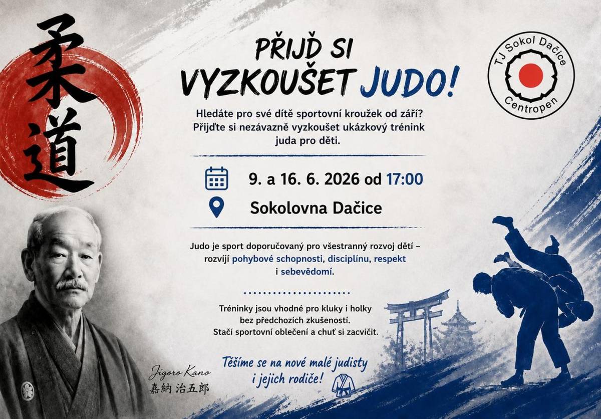 Ukázkový trénink juda pro děti.  Judo rozvíjí pohybové schopnosti, disciplínu, respekt a sebevědomí.  Sportovní kroužek JUDA pro nové zájemce začíná od září.